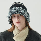 Fluffy Ring Crochet Hat (Black)