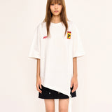 Asymmetric Belt T Shirt - White
