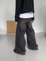 No.1019 noir boots cut denim PT
