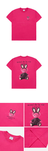 [24SS] ラビットベアドールロゴ半袖Tシャツ PINK