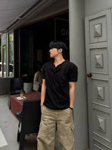 Thorpe layered henley neck short sleeve