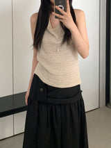 デフニット ドレープド ニット タンクトップ