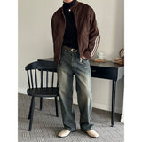 [Unisex] Oil semi wide denim pants