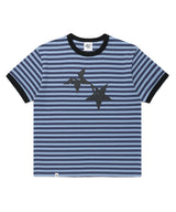 ストライプツインスターリンガー半袖Tシャツ ブルー(CV2GMUT505A)