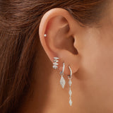 Silver Pave Sparkle Drop 925 Silver Ring Earring E061-15H