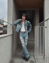 セビジダメージフレアブーツカットパンツ (2 color)