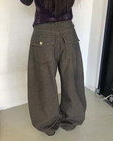 Piin Studded Fleece Vintage Wide Pants