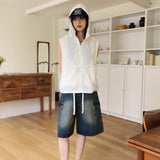 Vasen nylon rivet windbreaker hooded vest