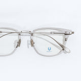 Knouun Square titanium glasses CODE. 104. A Navy N Silver