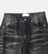 No.1019 noir boots cut denim PT