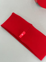 cotton rib hair band - red