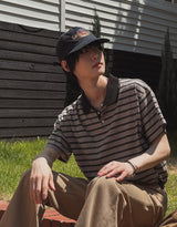 コーククロップストライプスリーブTシャツ