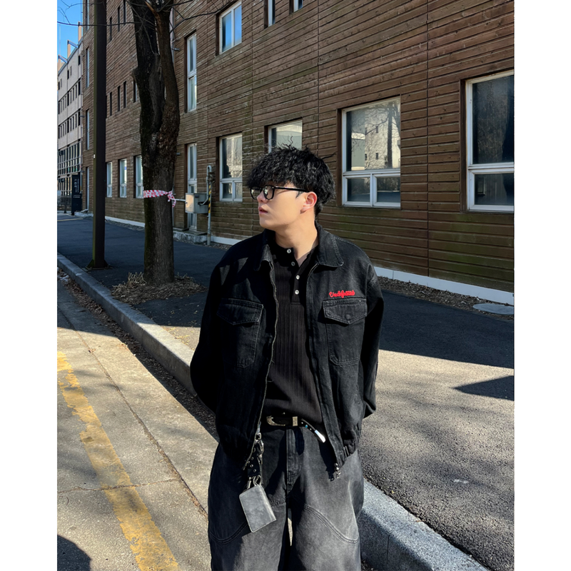 LP Red Embroidered Denim Jacket