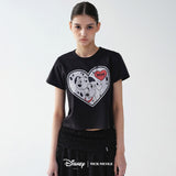 101 DALMATIANS BIG HEART CROP TOP_BLACK