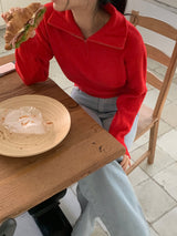 [MADE] Burl Half Zip-Up Knitwear