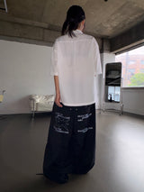 Foundy Stripe Rivet Letter Oversized Balloon Pants 2color