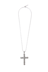 square chain] big round cubic necklace