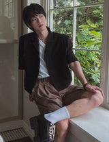 Summer rubbing linen crop jacket
