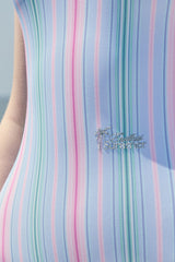 [Milky Stripes_blue cloud] ワンピース スイムウェア
