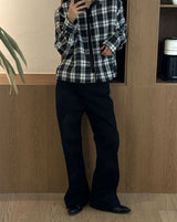 [Unisex] クロップチェックシャツ(3color)