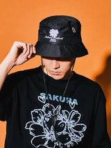 サクラフローラルラインズTシャツ (Black)