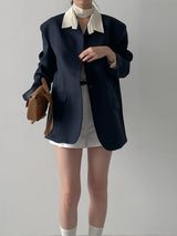 Wrinkle V-Neck Tie Blouse