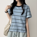 ロビンカラーストライプダンガラ半袖Tシャツ