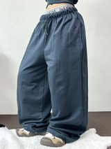 HIP PRINTING LETTERING WIDE PANTS 💟💙🩶4COLOR