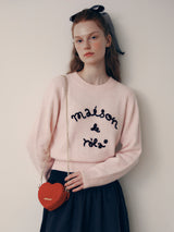 MAISON DE ROLA エンブロイダリーニット ピンク