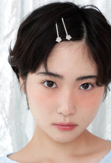 [2SET] petit flower hair pin - silver