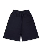 Gothic lettering Bermuda sweatpants - Navy