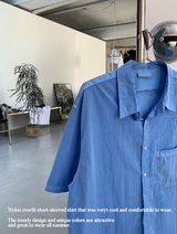ウェナーナイロンピグメントオーバーフィットショートスリーブシャツ