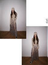 ロングチェックシフォンシャララスカート
