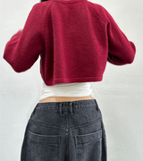 (WARMER DETAIL!) THICK CROPPED WIDE LOOSE ROUND KNIT - 2 COLOR