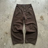 Geometric Panel Rivet Curved pants