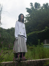 WIDE CUFFS COTTON PANTS (BLUE)