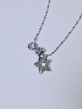 All surgical steel wave black star necklace