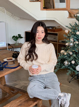 Winter Round Crop Twist Knit (6color)