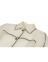 [PRE- FALL] Eliane Sheer Piping Crop Shirt Jacket Ivory
