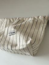 Clam string pouch _ Natural stripe