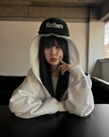 Eyelet full hoodie zip up