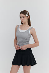 【MADE】 2Way Roll-Up Drape Skirt_Black