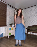 (3color) Shirring Wrap Pocket Long Skirt