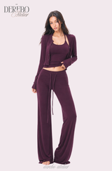 Roena pad sleeveless flare training set-up( cardigan)