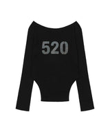 520 BOATNECK SHEER LONG SLEEVE (BLACK) F26QB047