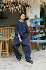 ダイアゴナルピン二ット1/2ボックスtシャツ