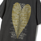 Untitled ハートロゴ ピグメントウォッシュ半袖 Washed Black