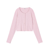 Bella Semi Crop Cardigan Rose Quartz