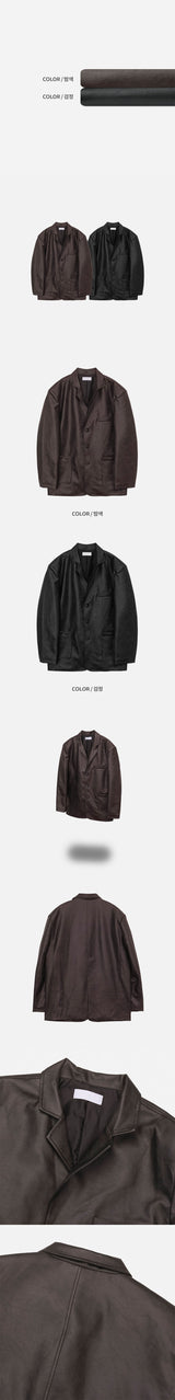[F/W] Leather overfit blazer(2color)