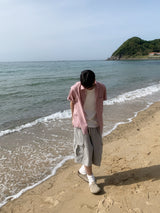 Band Button Cargo Bermuda Pants